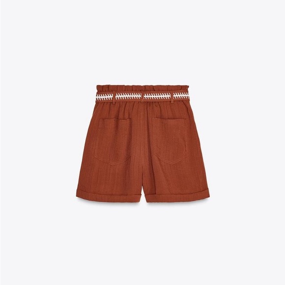 EMBROIDERED BELT SHORTS - Picture 7 of 8